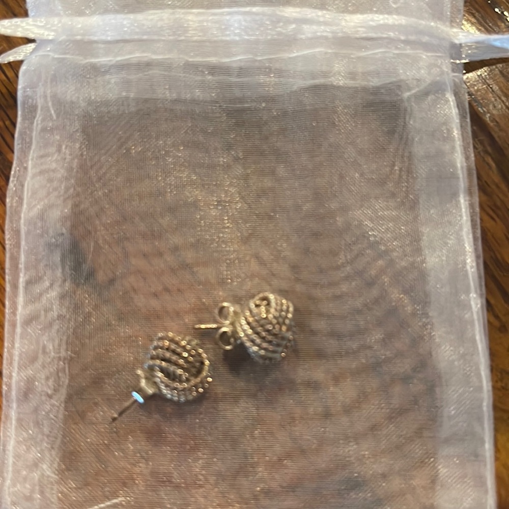 Tiffany sterling silver mesh  knot earrings